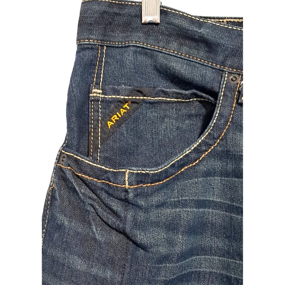 Ariat Rebar Jeans Mens 38 Relaxed Boot M4 Blue Denim - Picture 11 of 16